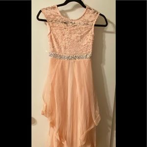 Pastel Salmon Pink Formal Kids Dress